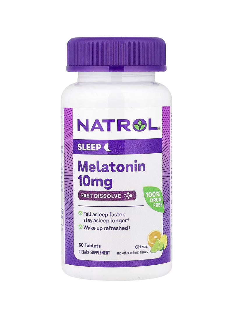 Natrol Melatonin 10Mg Fast Dissolve 60 Tablets Citrus Flavor - Image 1